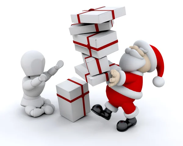 Santa rozdával dárky — Stock fotografie