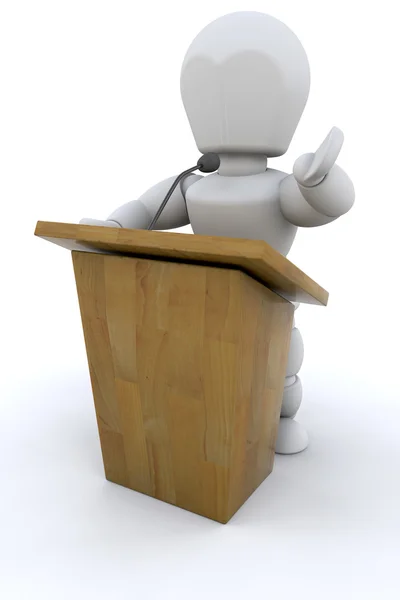 3D Public speaker — Stock Photo, Image