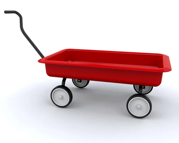 3D Red wagon — Stock Photo, Image