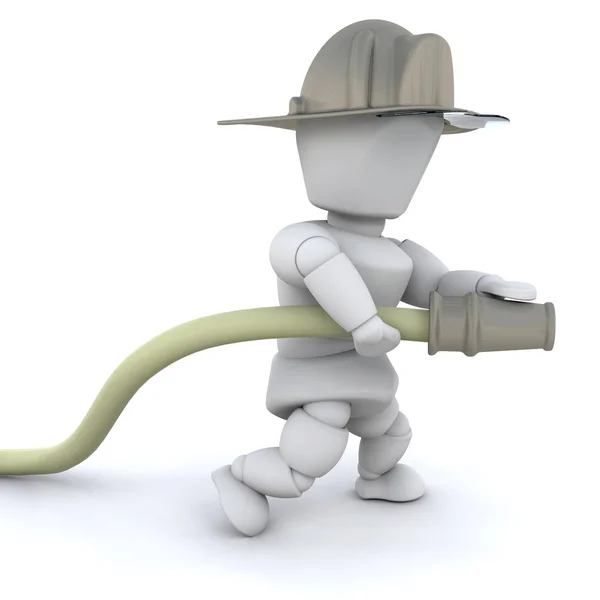 3D firefighter man — Stock Photo, Image