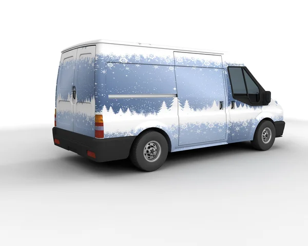 Christmas leverans van — Stockfoto