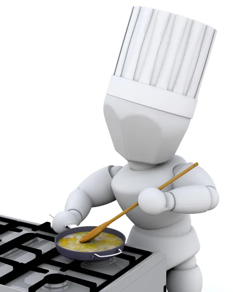 Cocinero cocinando en el quemador — Foto de Stock