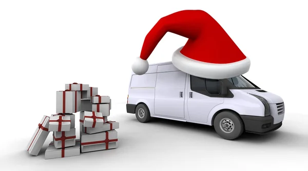 Karácsonyi kisteherautó — Stock Fotó