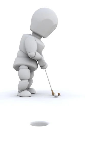 3D-man golfen — Stockfoto