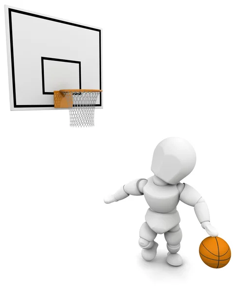 3D-man spelen basketbal — Stockfoto