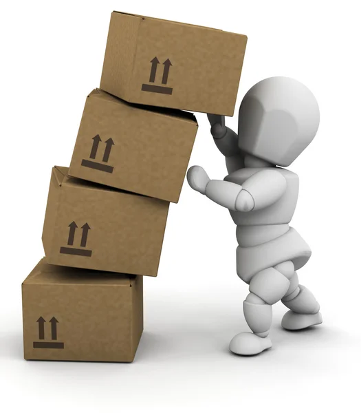 Person with boxes Stock Image