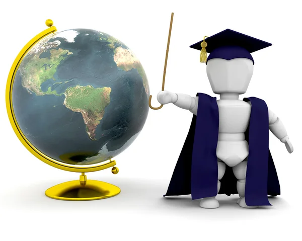 Teacher with globe — Stock Photo, Image