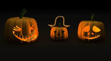 Spooky halloween jack-o-lantern kabaklar