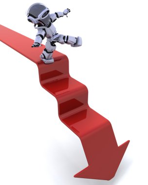 robot bir grafik üzerinde