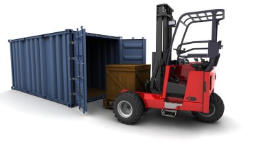 yükleme bir konteyner forklifti