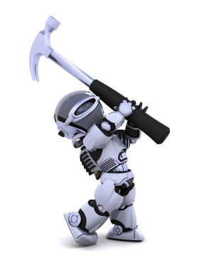 Robot çekiç ile