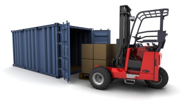 yükleme bir konteyner forklifti
