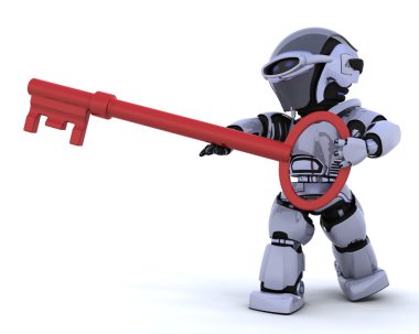 robot bir tuşuna basılı tutarak