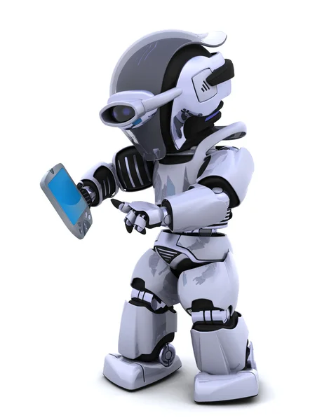 Robot with palm pilot — Stock Photo, Image