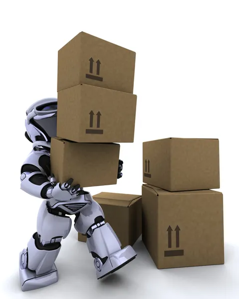 机器人运动装运箱 — 图库照片