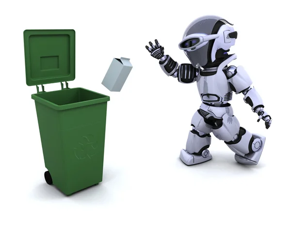 Robot with trash — Stock Photo, Image