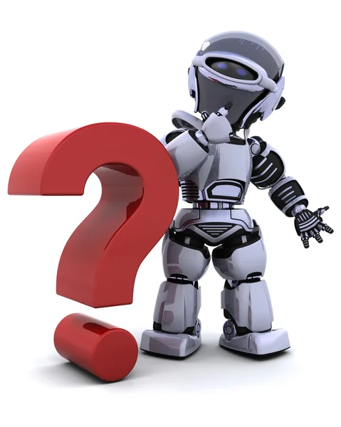 Robot con punto interrogativo — Foto Stock