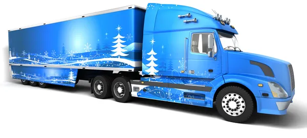 Christmas American semi-trucks — Stock Photo, Image