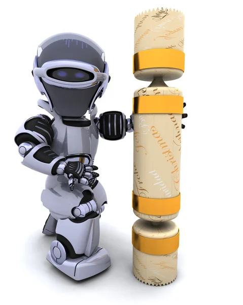 Robot avec un biscuit de Noël — Photo