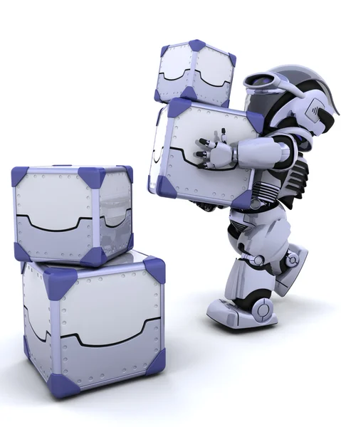 Robot verzending Verhuisdozen — Stockfoto
