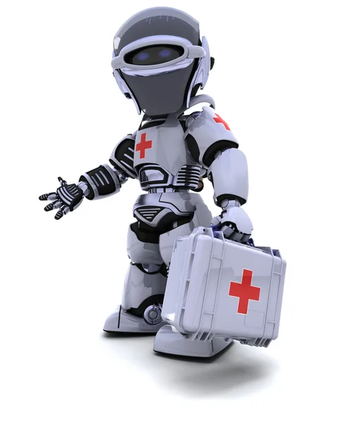 応急処置キットとロボット — ストック写真