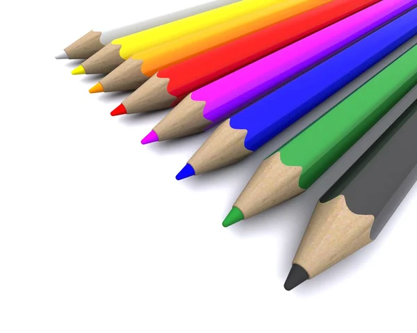Coloured pencil crayons — Stock Photo, Image
