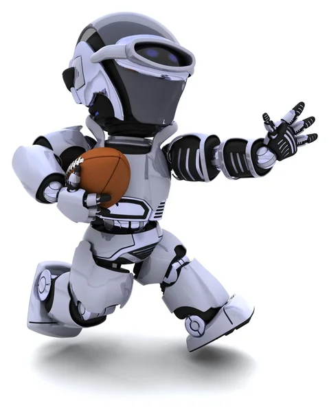 玩美式足球机器人 — 图库照片