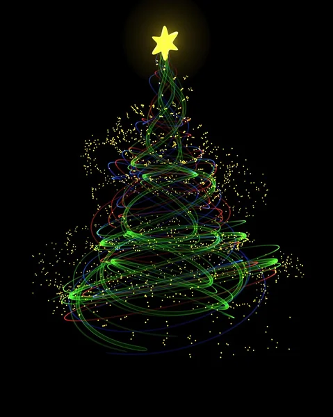 Concetto di albero di Natale al neon — Foto Stock