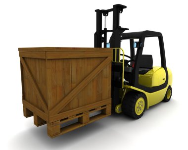 Beyaz Sarı çatal kaldırma kamyonu