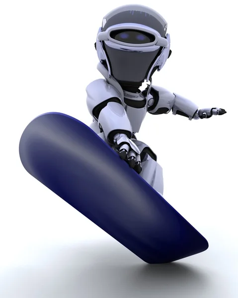 Robot con snowboard — Foto de Stock