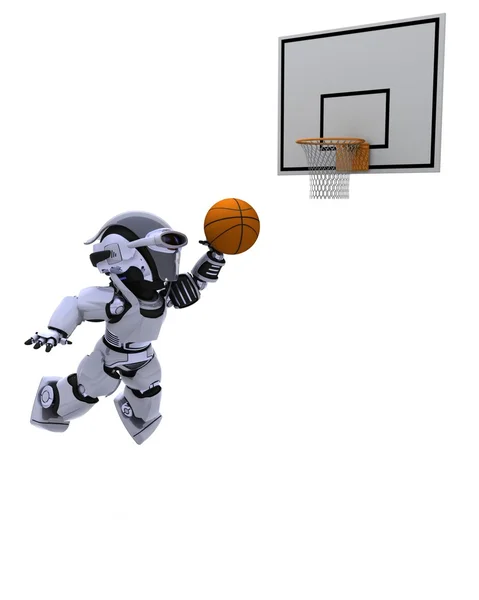 Robot che gioca a basket — Foto Stock
