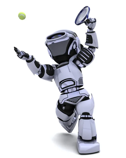 Robot tennissen — Stockfoto