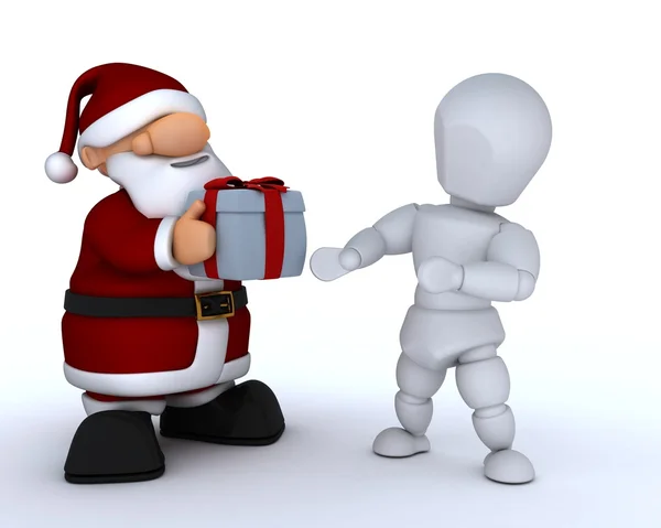 Personagem branco e Papai Noel — Fotografia de Stock