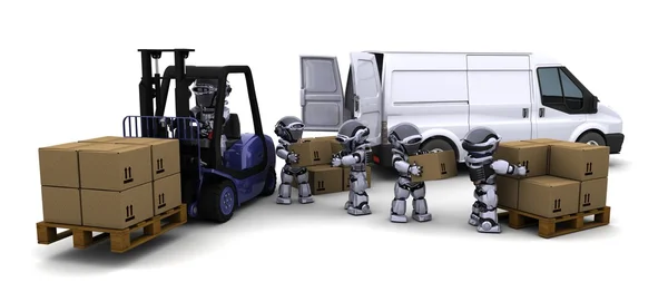 Robot Driving a Lift Truck — Stock Photo, Image