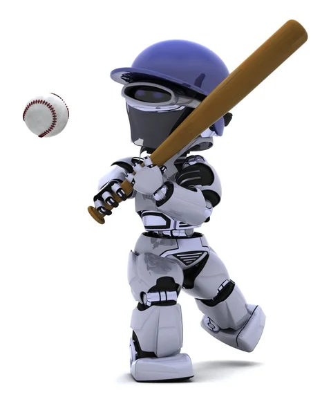 Roboter som spiller baseball – stockfoto