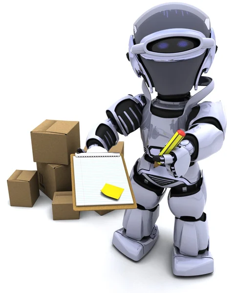 Robot con cajas de envío — Foto de Stock