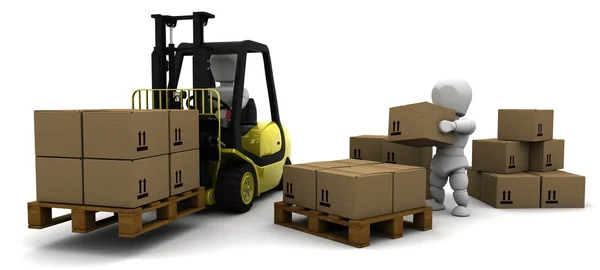 Man Driving Fork Lift Truck — Stock Photo, Image