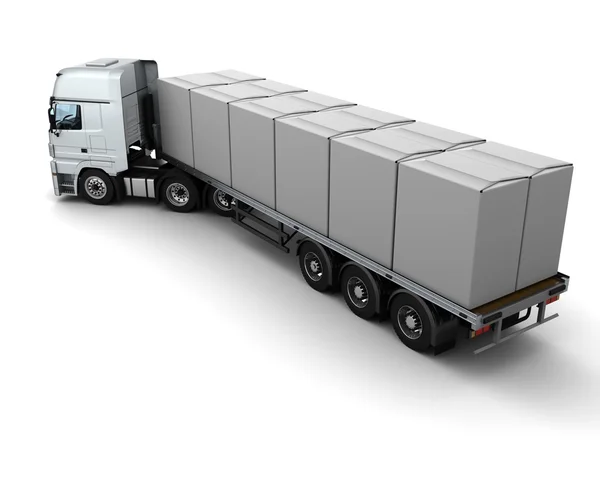 HGV truck dodávky bílých čtverečků — Stock fotografie