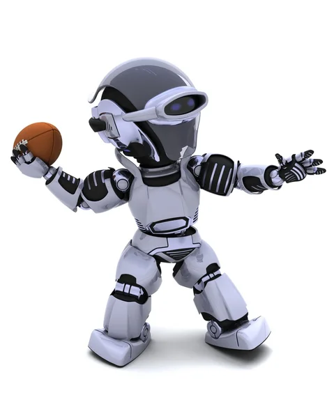 Robot playing american football — Stockfoto