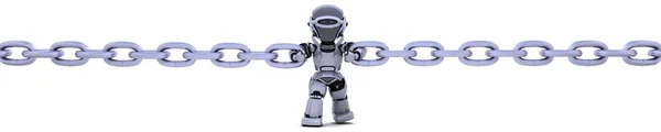 Robot bir zincir holding — Stok fotoğraf