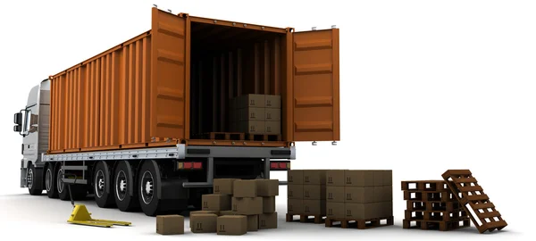 Vehículo de entrega de contenedores de carga —  Fotos de Stock