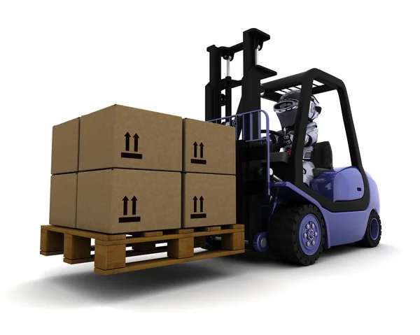 Robot Driving a Lift Truck — Stock Photo, Image