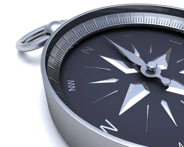 Chrome navigational compass — Stock Photo, Image