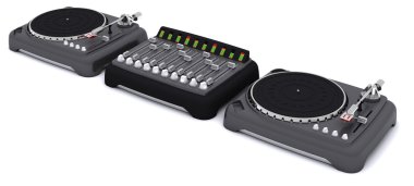 dj karıştırma Resepsiyon turntable ve hoparlörler