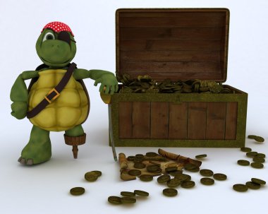 Kaplumbağa korsan hazine sandığı