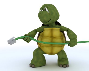 tortoise with a RJ1 cable clipart