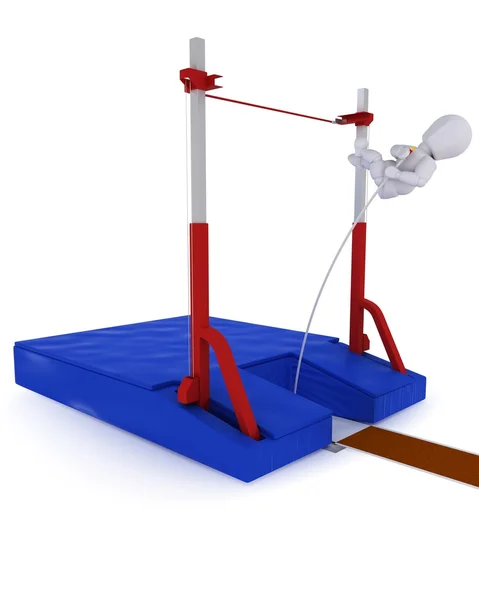 Man competing in the pole vault — Stock Photo, Image