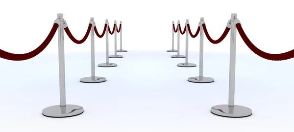 Red carpet and velvet rope — Stock Photo, Image