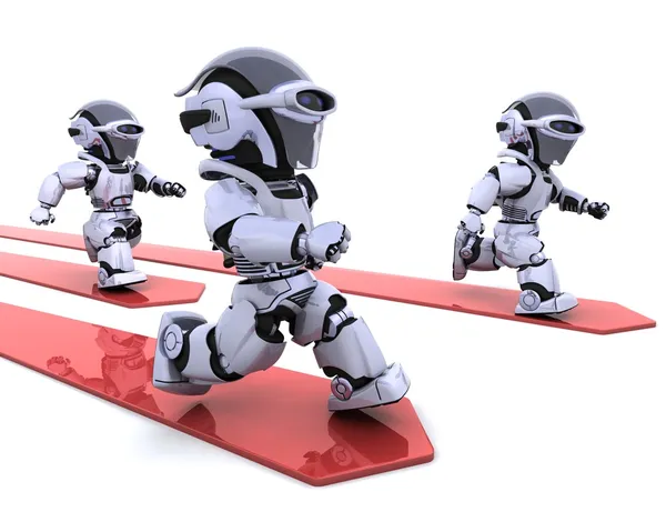 Robots leading the race — Stock Photo, Image