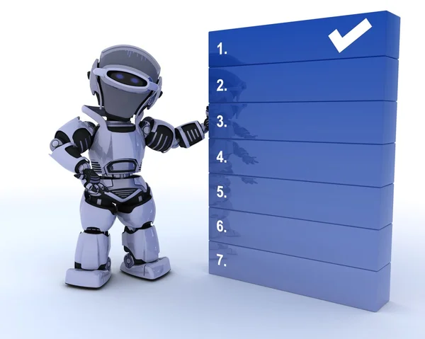 Robot with a to do list — Stock Photo, Image